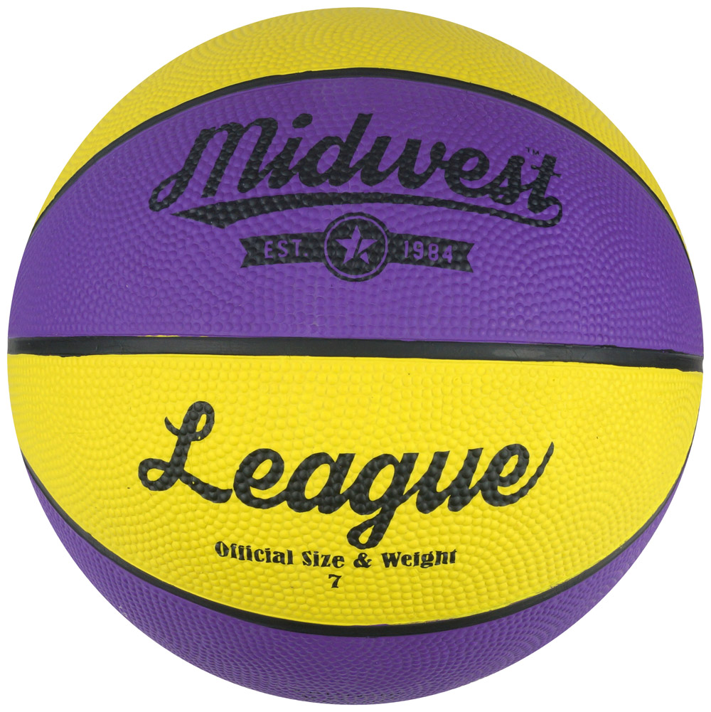 Basketball Midwest League yellow purple size 3, 5, 6, 7