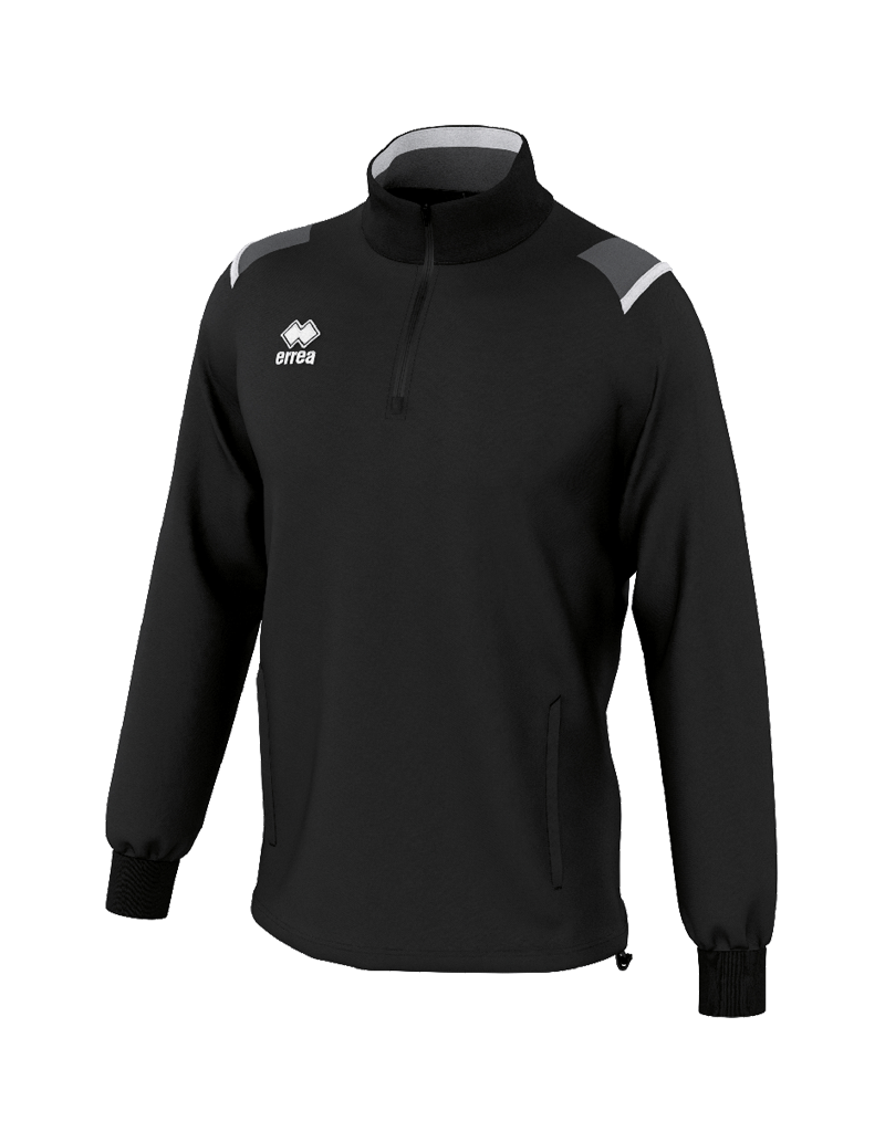 Errea Quarter zip Lar black grey white