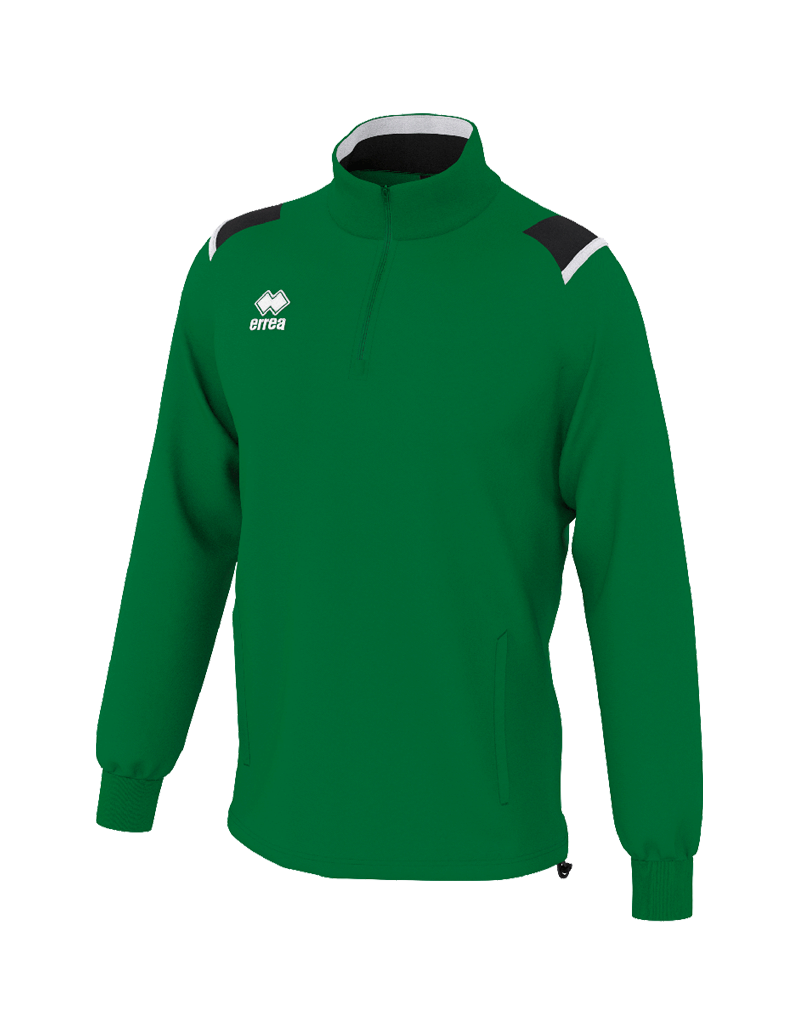 Errea Quarter zip Lar green black white