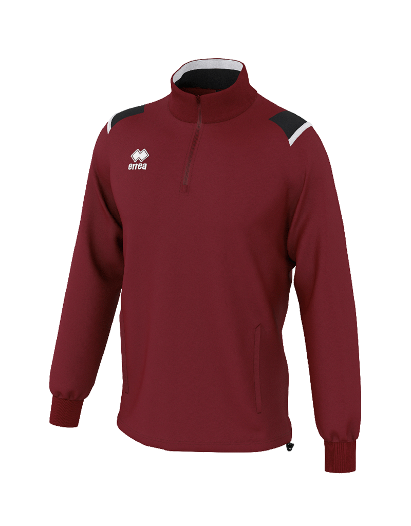 Errea Quarter zip Lar maroon black white