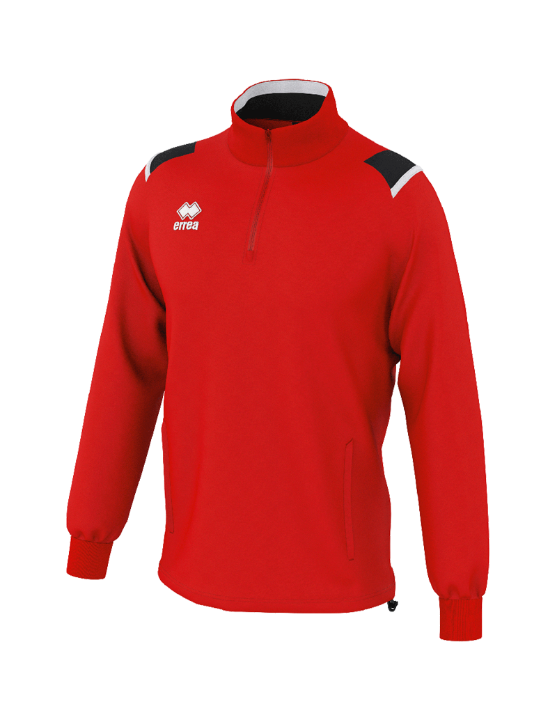 Errea Quarter zip Lar red black white