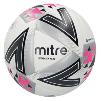 Football Mitre Ultimatch+ match whi sil pink