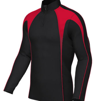 Overhead Quarter Zip fleece lined Black red