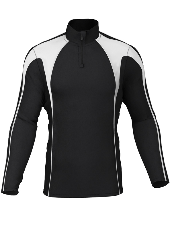 Overhead Quarter Zip fleece lined Black white