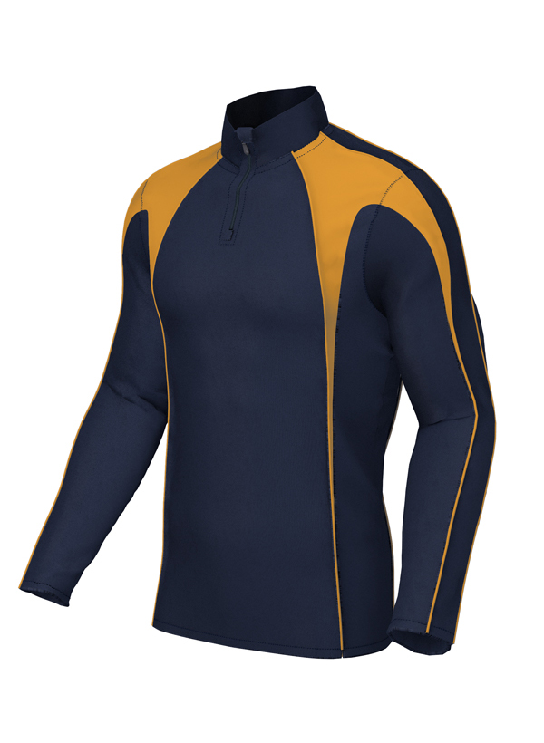 Overhead Quarter Zip fleece lined Navy amber