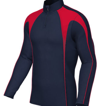 Overhead Quarter Zip fleece lined Navy red