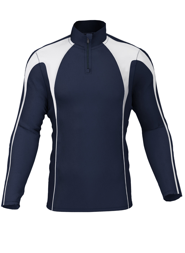 Overhead Quarter Zip fleece lined Navy white