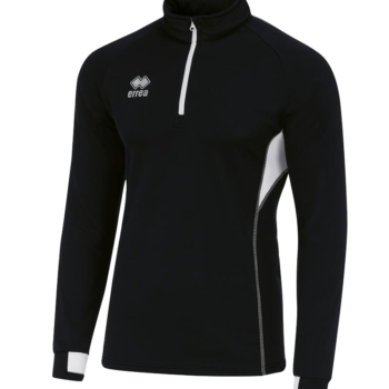 Errea Running Quarter Zip rear zip pocket black white