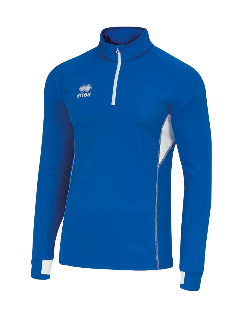 Errea Running Quarter Zip rear zip pocket blue white