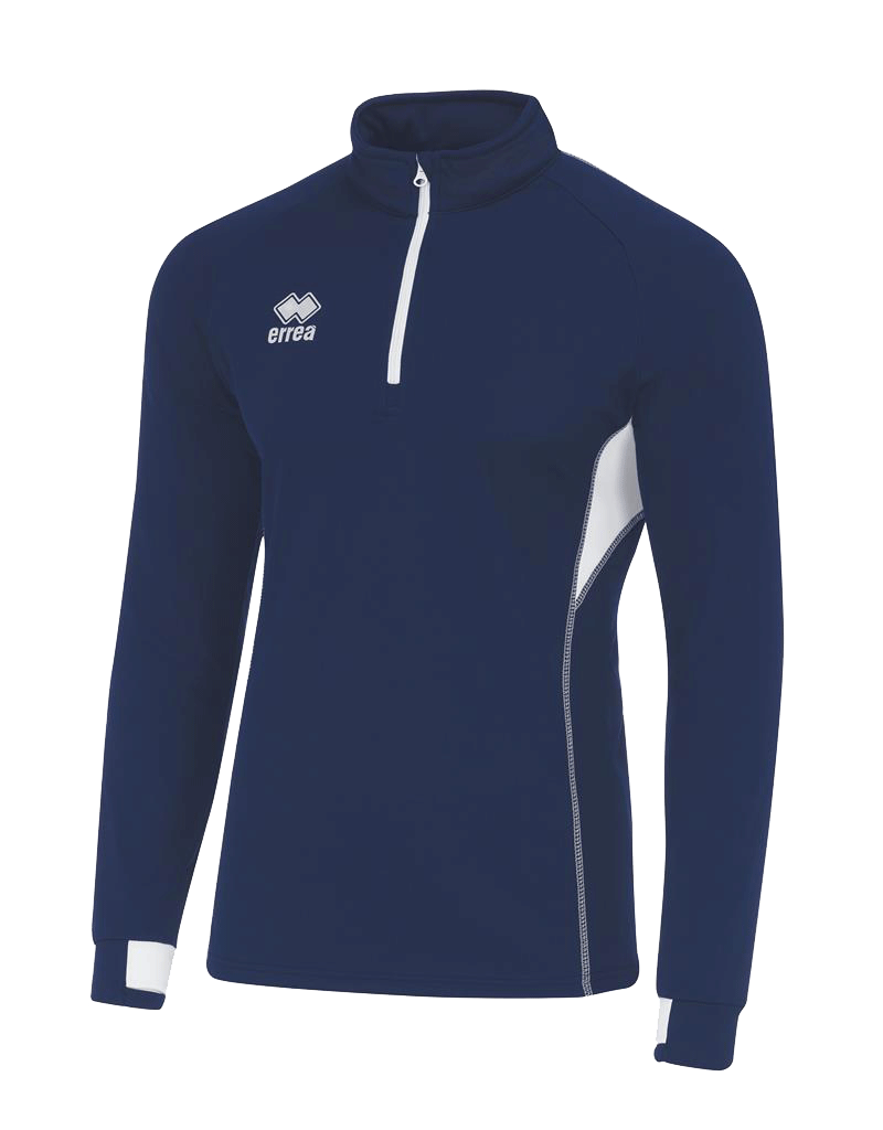 Errea Running Quarter Zip rear zip pocket navy white