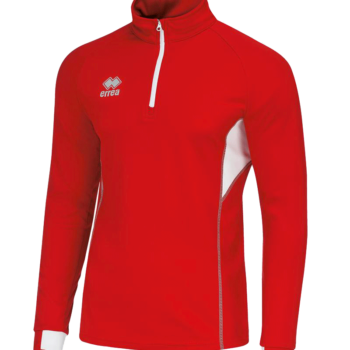 Errea Running Quarter Zip rear zip pocket red white